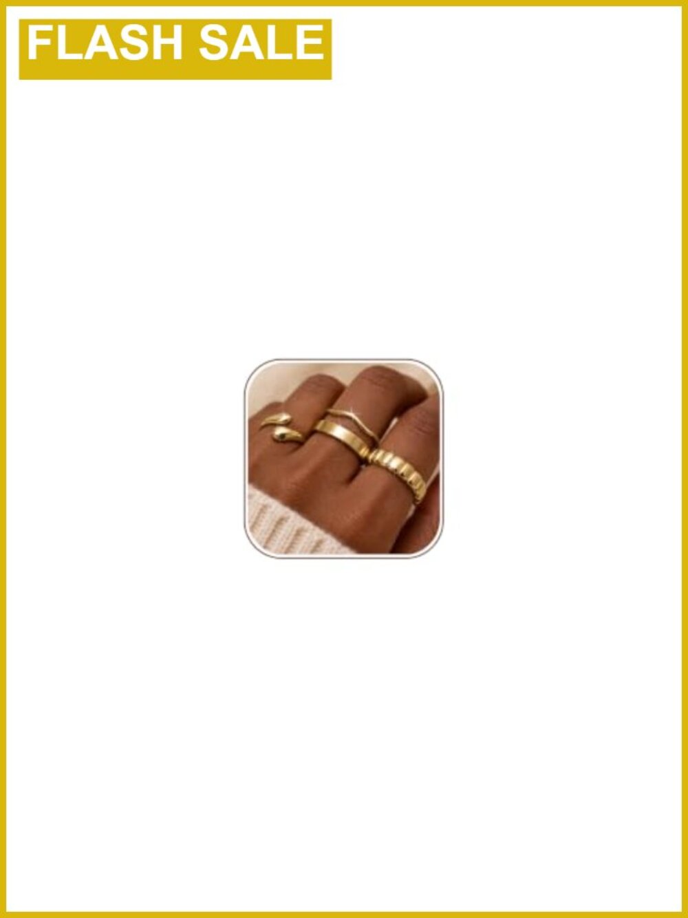14K Gold Plated Stackable Ring Set Tarnish Free Adjustable Bands